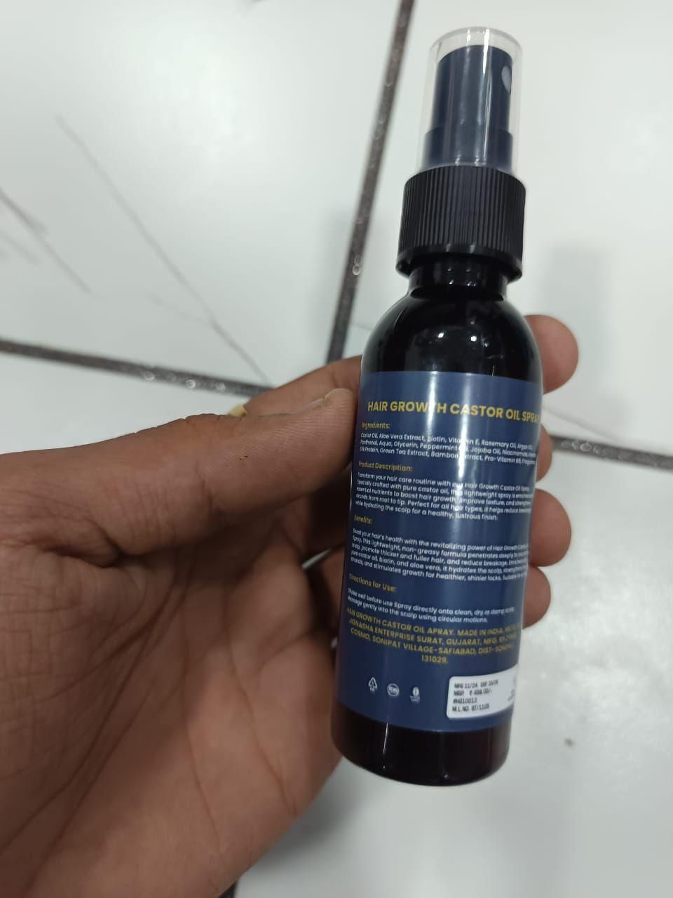 ELLOHE Hair Thickness Hair Growth Castor Oil Spray 60ml Pack of 1